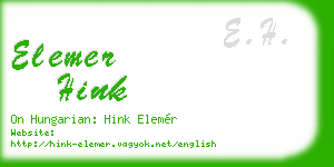 elemer hink business card